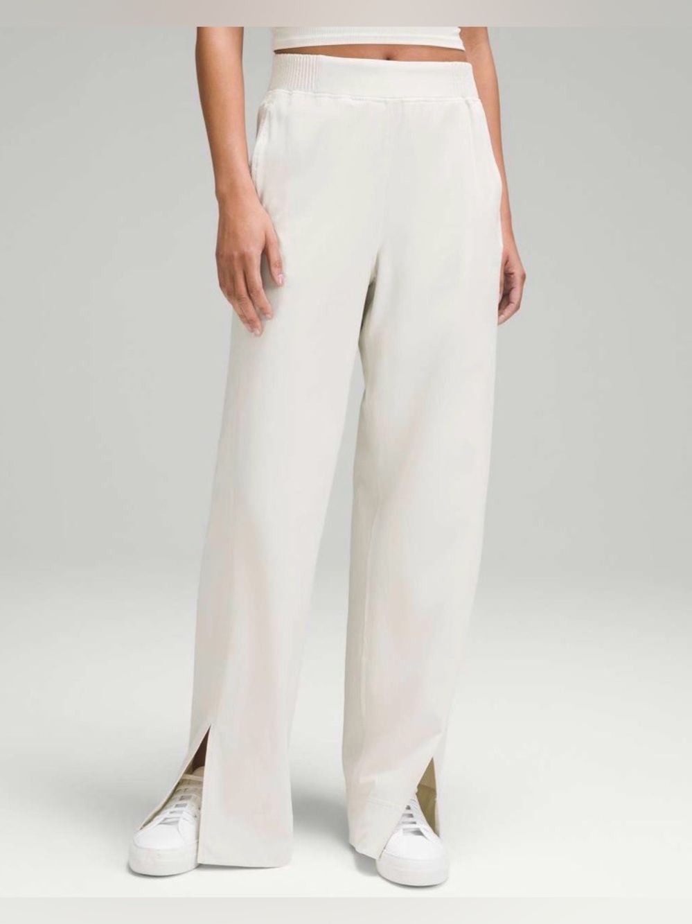 Lululemon Stretch Woven Wide-Leg High-Rise Pant in Bone - Picture 2 of 6